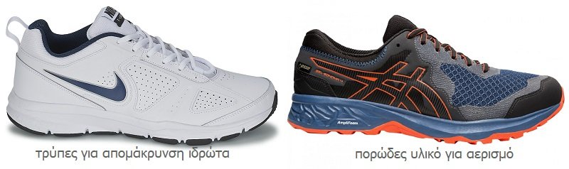 αερισμός στα αθλητικά παπούτσια