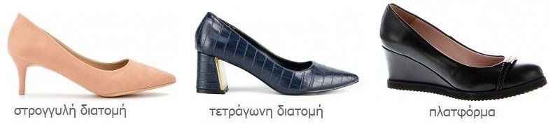 γόβες σχήμα τακουνιού