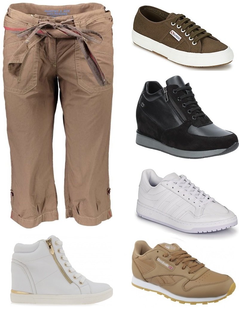 συνδυασμός sneakers με κοντό παντελόνι