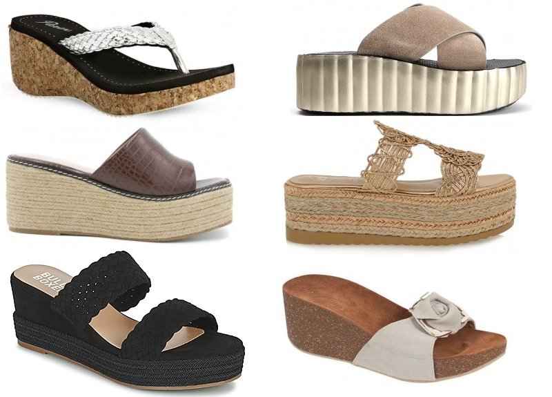 καλοκαιρινές παντόφλες με τακούνι πλατφόρμα